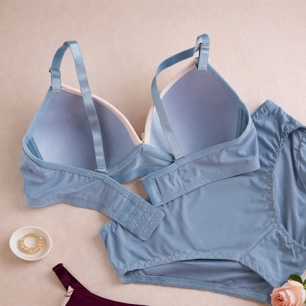 Bow Design Soft & Smooth Padded Bra & Panty Set