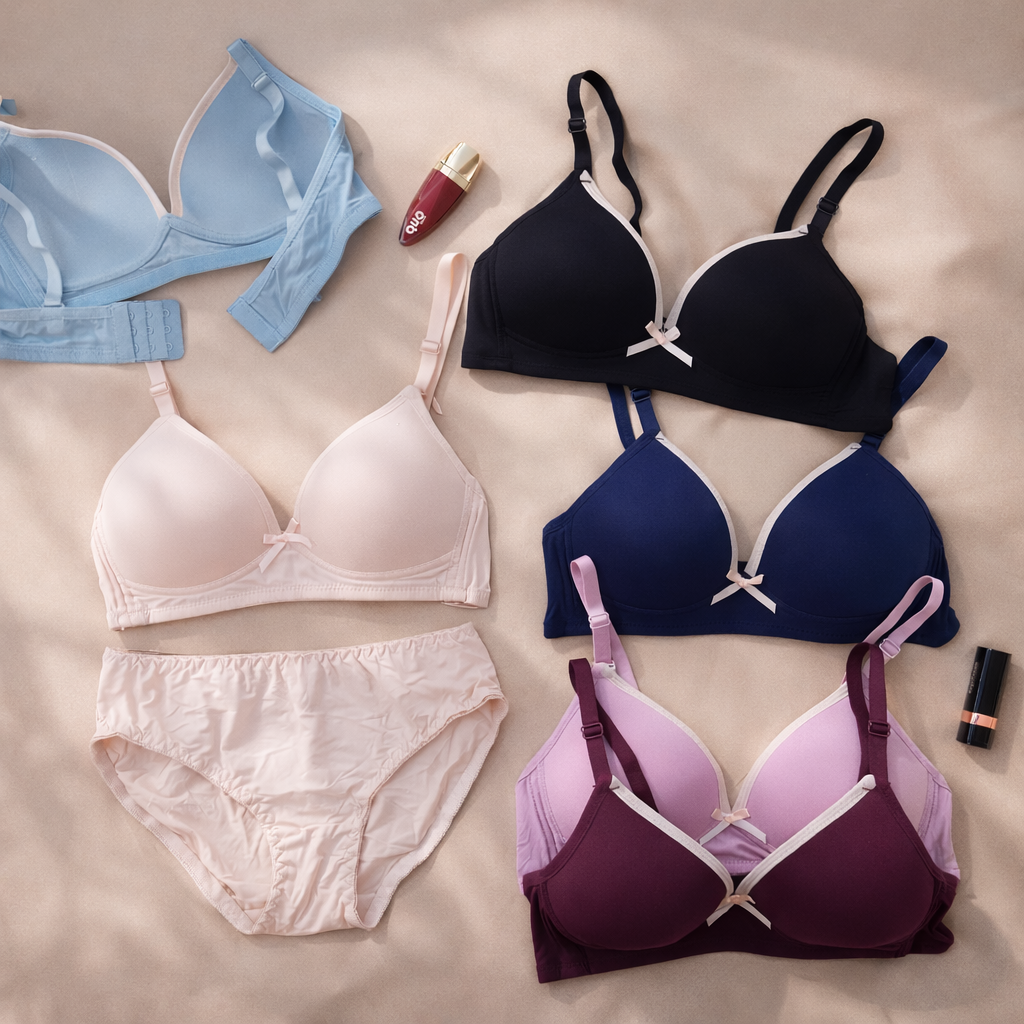 Bow Design Soft & Smooth Padded Bra & Panty Set