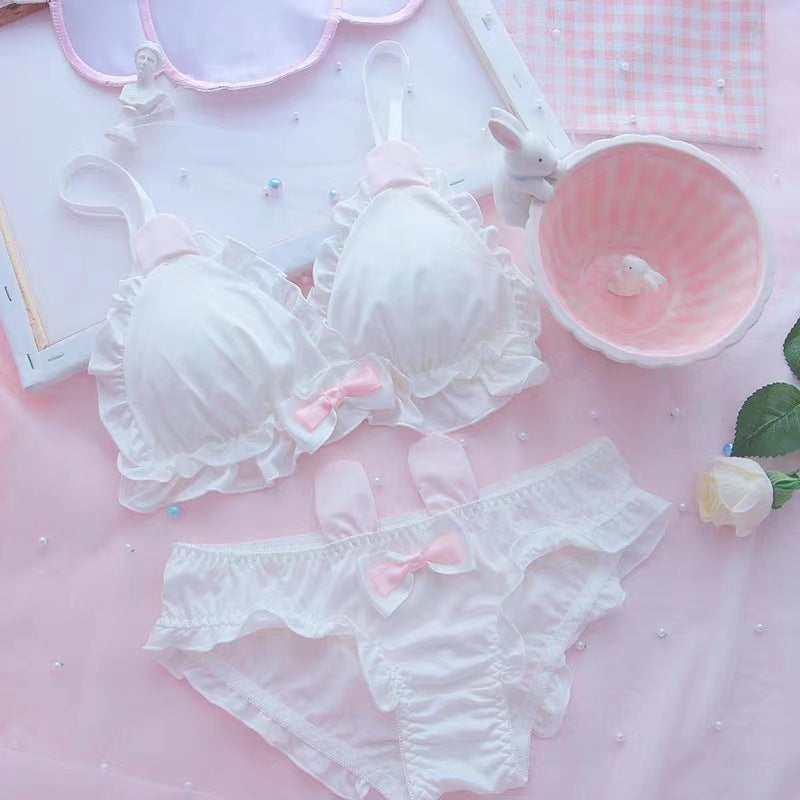 Rabbit Ears Design Very Elagant Soft Light Padded Bra Set