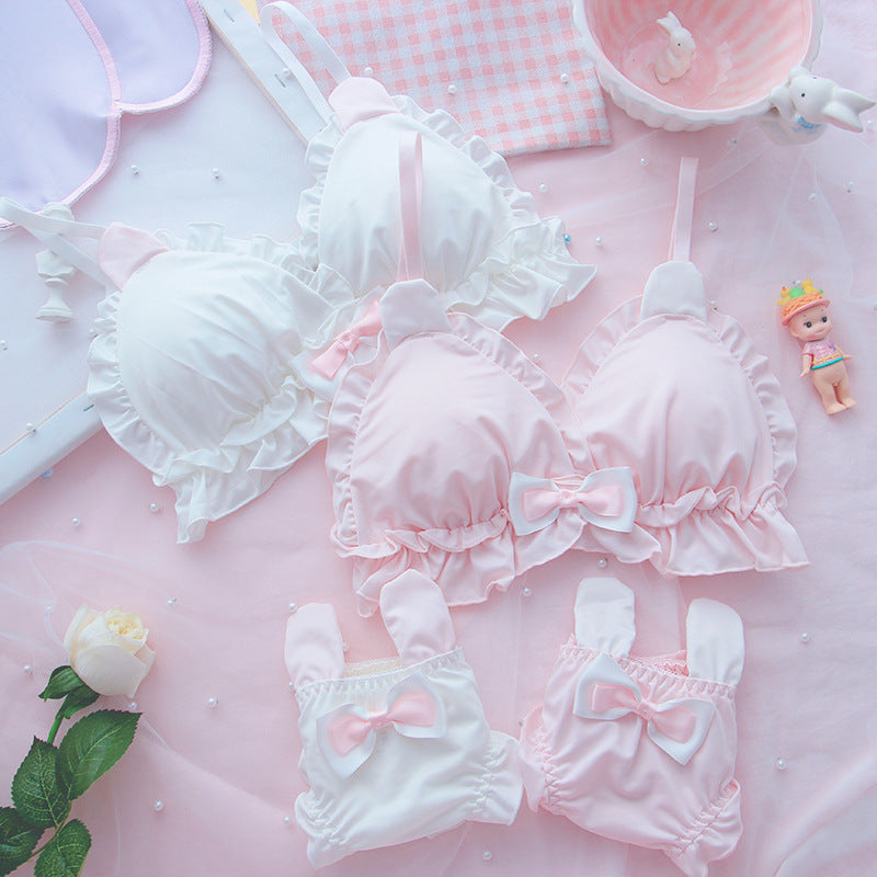 Rabbit Ears Design Very Elagant Soft Light Padded Bra Set
