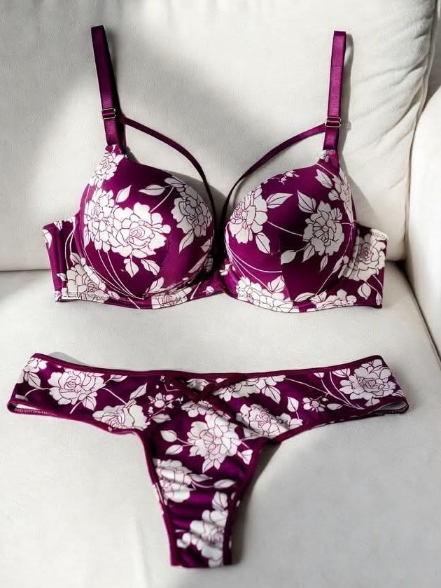 Pack of 3 Valentina Push-Up Bra Floral flower printed