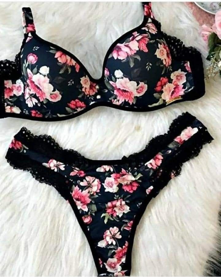 Pack of 3 Valentina Push-Up Bra Floral flower printed