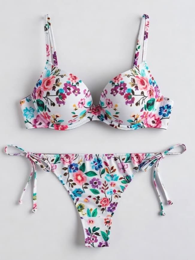 Pack of 3 Valentina Push-Up Bra Floral flower printed