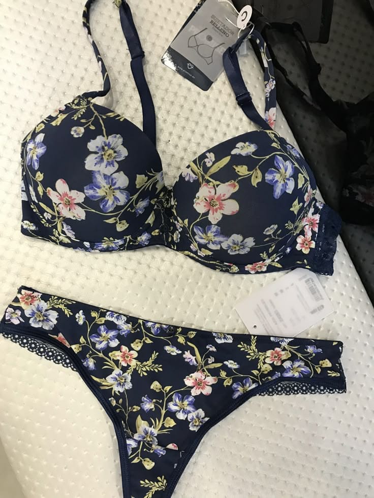 Pack of 3 Valentina Push-Up Bra Floral flower printed