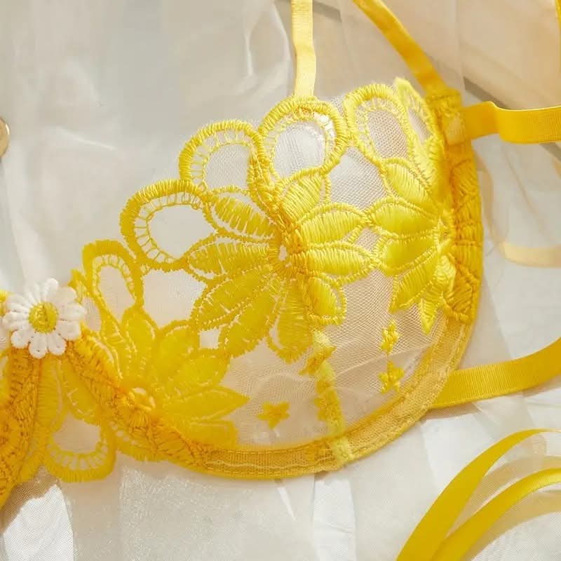 Pack of 3 Sweet Flower Floral Pushup Summer Set with pantie.