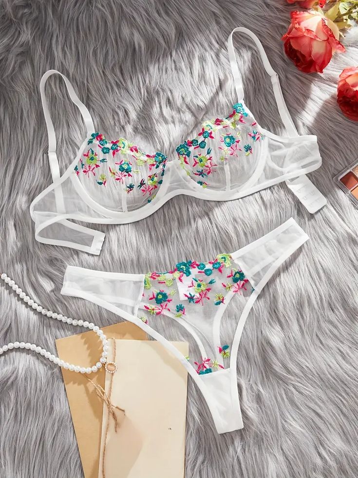 Pack of 3 Sweet Flower Floral Pushup Summer Set with pantie.