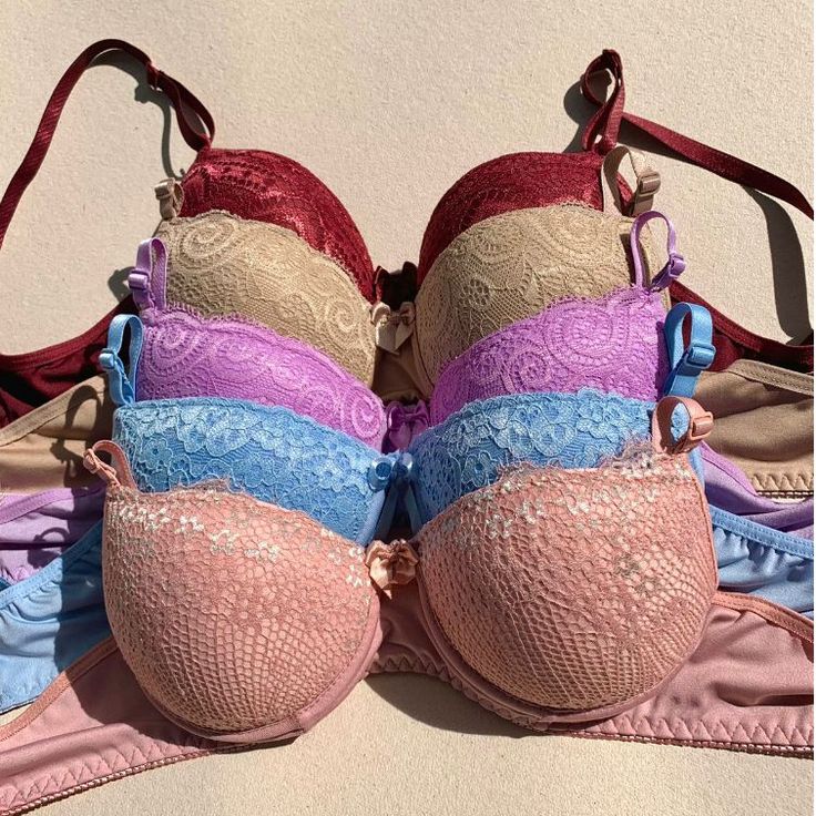 Pack of 3 Embriodary Double Strip Half Cup Push-up Underwire Bra
