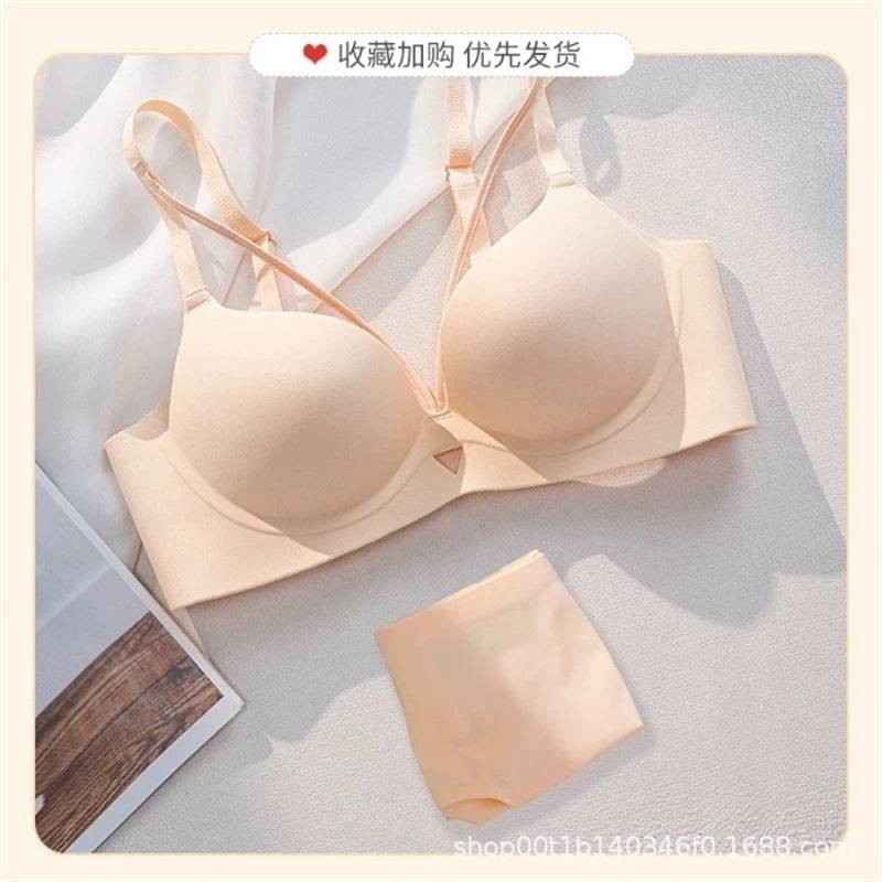 Elastane Foamy Double Padded Front Stripped Bra Set