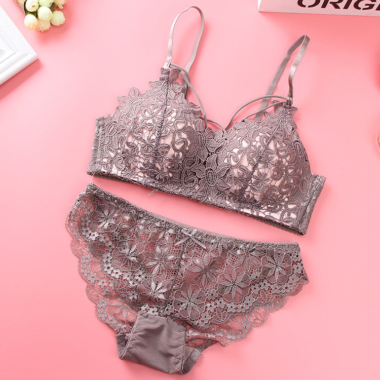Floral Light  Padded Bridal Wear Bra & Underwear Set