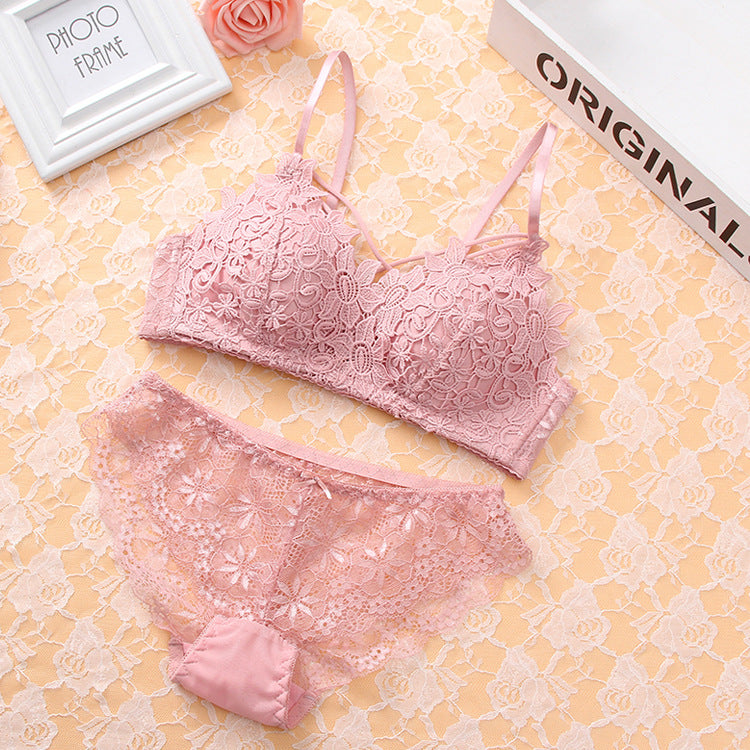 Floral Light  Padded Bridal Wear Bra & Underwear Set