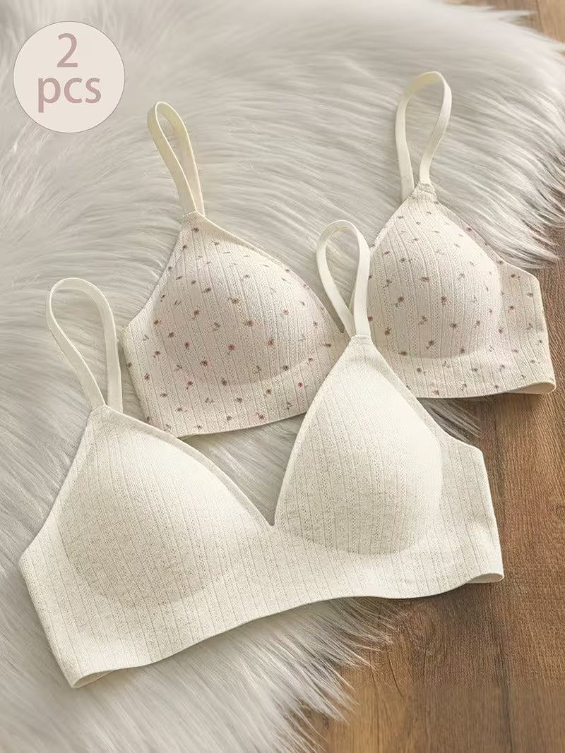 Pack of 3  Summer French Floral bra