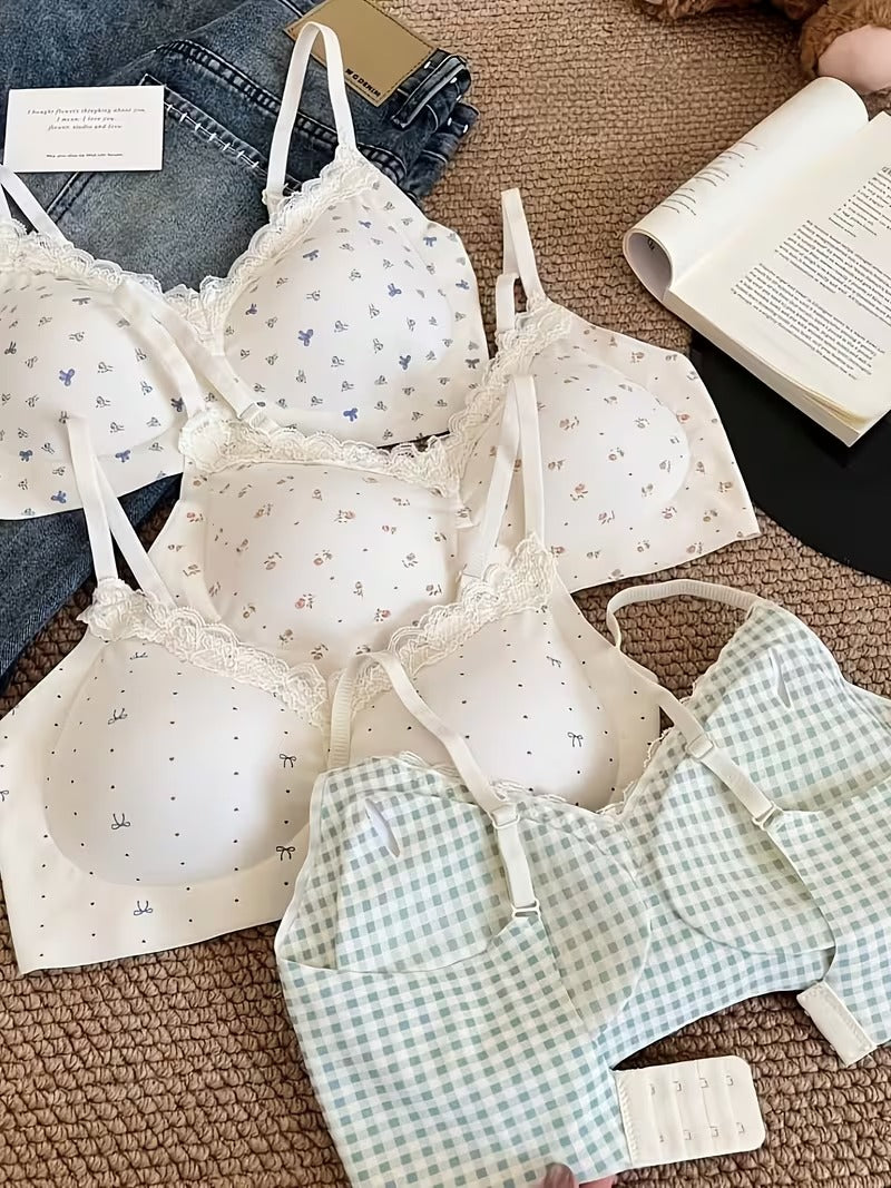 Pack of 3  Summer French Floral bra