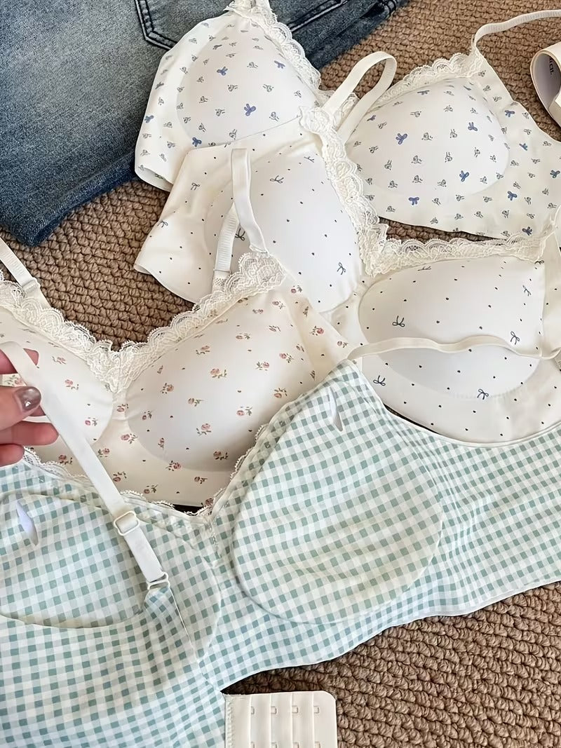 Pack of 3  Summer French Floral bra
