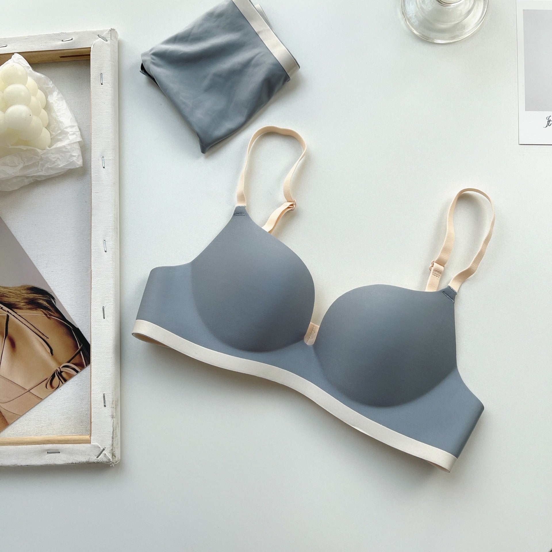 Linning Seamless  Double Padded Soft Bra Set