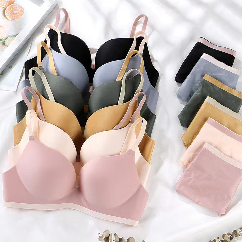 Linning Seamless  Double Padded Soft Bra Set